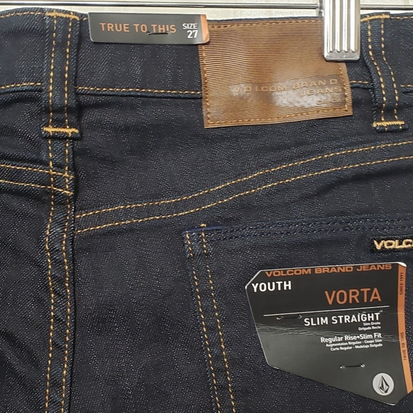 Volcom Youth Girls Sz 14 NWT Vorta Slim Straight Jeans - Picture 9 of 15